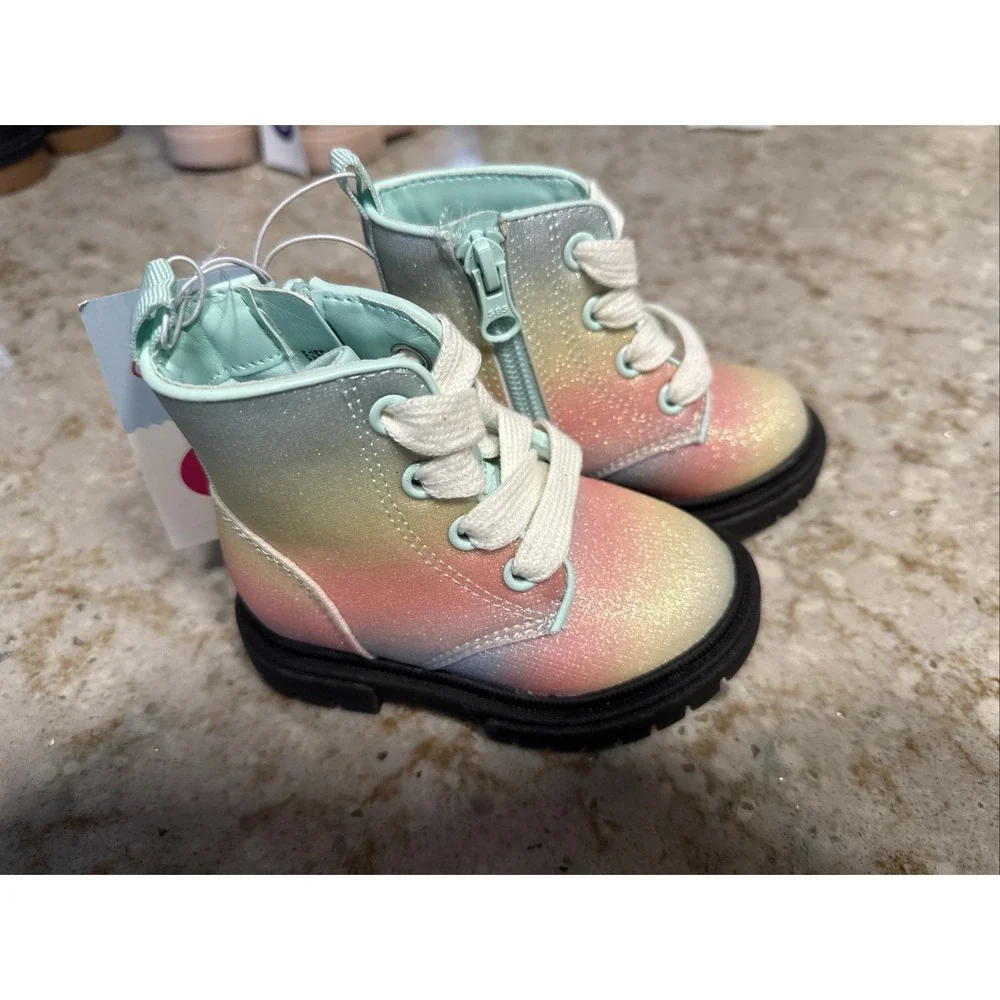 Toddler Girls' Amaya‎ Lace-Up Combat Boots - Cat & Jack Size 5 NWT